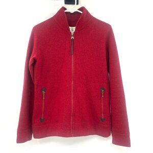 Aigle Maitre Caoutchoutier Red Wool Blend Full Zip Sweater Size 42 Women's Large